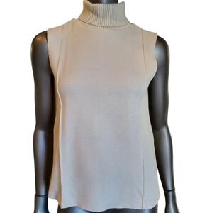 299. Zara Sleeveless Turtleneck Cream Sweater - Size Small